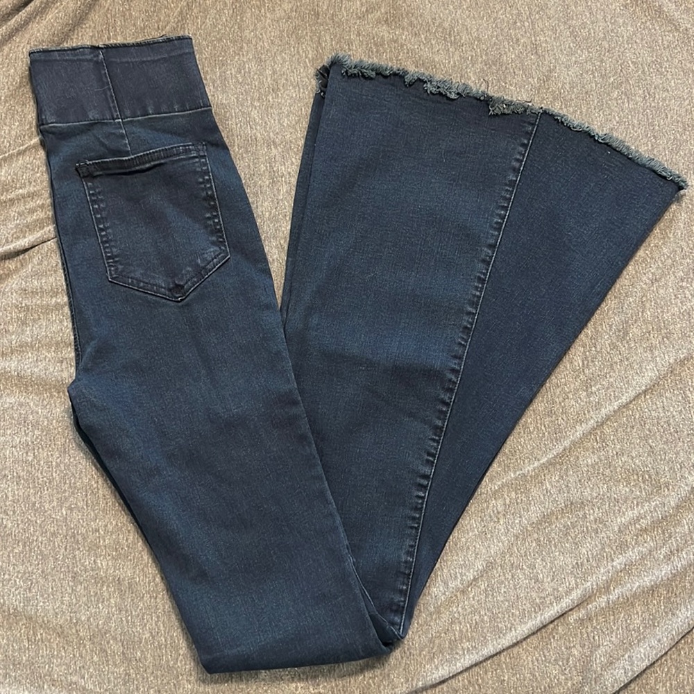 Three bird nest flare jeans